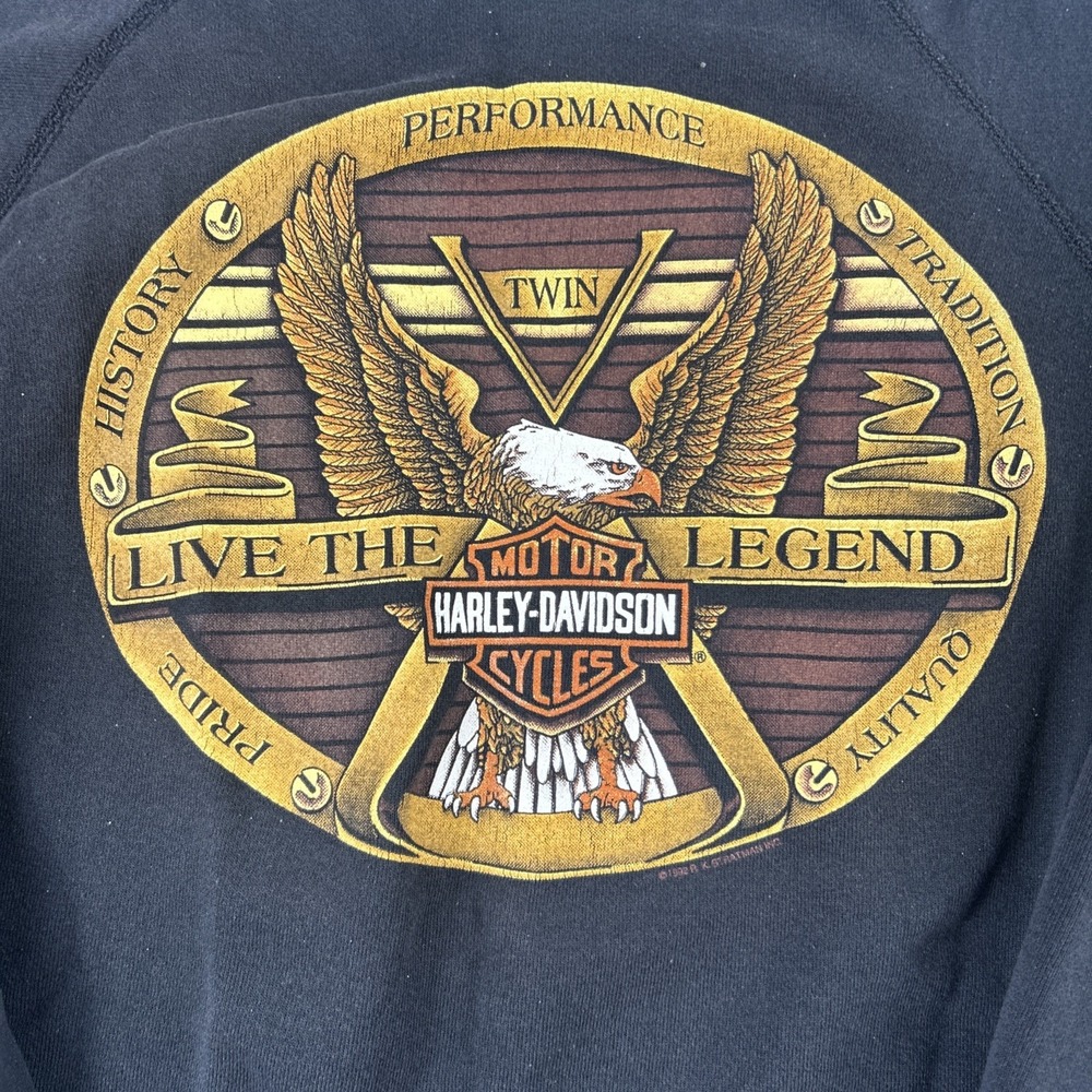 Vintage 1990s Harley-Davidson Ft. Lauderdale Eagle Sweatshirt XL USA Made - Picture 2 of 11